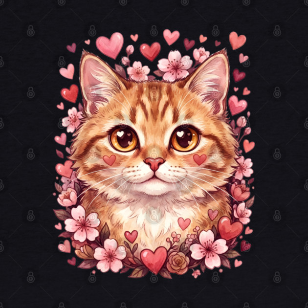 Valentine Cat by Creatifly Graphic Tees