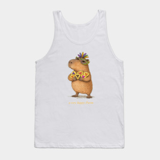 A very happy Purim capybara - funny hamantashen jewish humor costume Tank Top