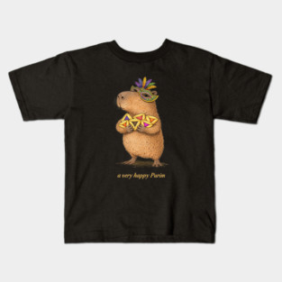 A very happy Purim capybara - funny hamantashen jewish humor costume Kids T-Shirt