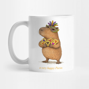 A very happy Purim capybara - funny hamantashen jewish humor costume Mug
