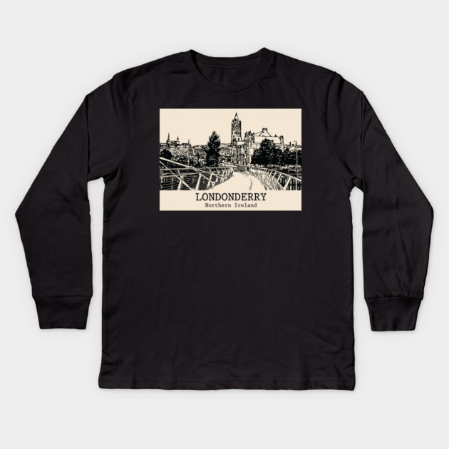 Londonderry – Northern Ireland Kids Long Sleeve T-Shirt by Lakeric
