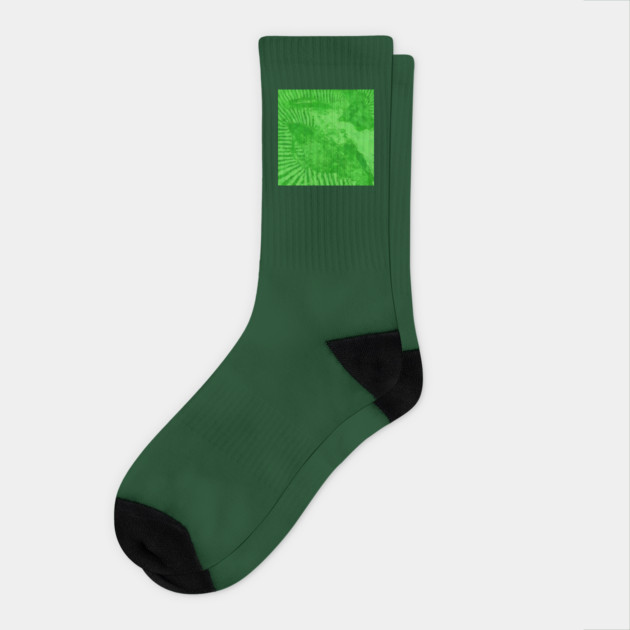 Vibrant Emerald Green Radiant Abstract Pulse Socks by DonWillisJrArt