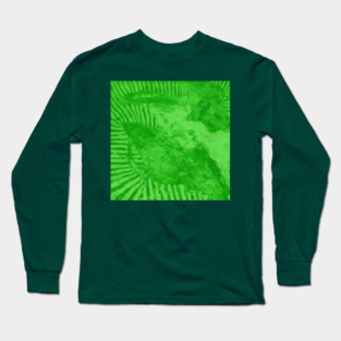 Vibrant Emerald Green Radiant Abstract Pulse Long Sleeve T-Shirt