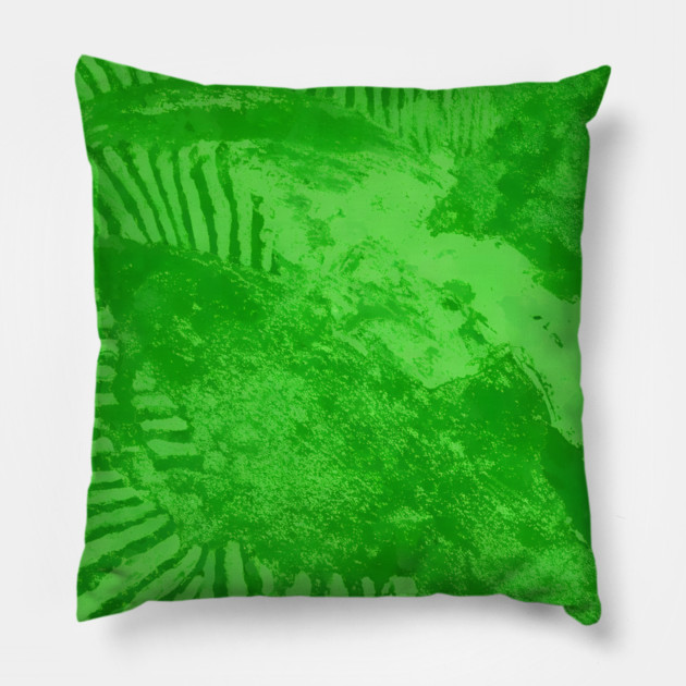 Vibrant Emerald Green Radiant Abstract Pulse Pillow by DonWillisJrArt