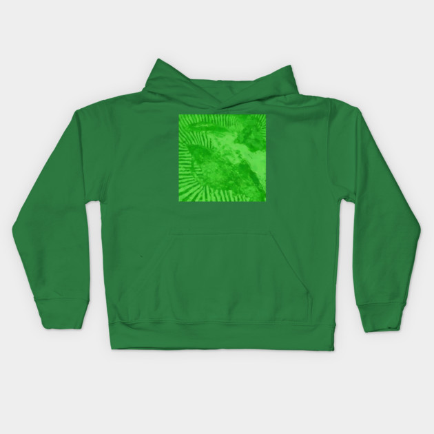 Vibrant Emerald Green Radiant Abstract Pulse Kids Hoodie by DonWillisJrArt