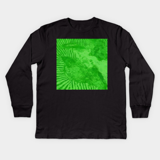 Vibrant Emerald Green Radiant Abstract Pulse Kids Long Sleeve T-Shirt by DonWillisJrArt