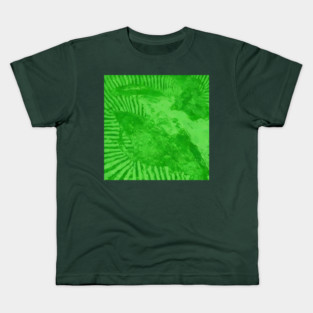 Vibrant Emerald Green Radiant Abstract Pulse Kids T-Shirt