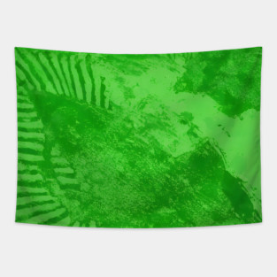 Vibrant Emerald Green Radiant Abstract Pulse Tapestry