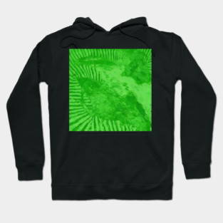 Vibrant Emerald Green Radiant Abstract Pulse Hoodie