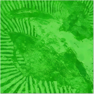 Vibrant Emerald Green Radiant Abstract Pulse Posters and Art