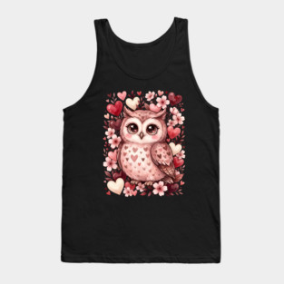 Valentine Cute Owl Bird Tank Top