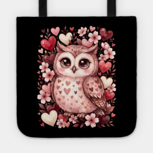 Valentine Cute Owl Bird Tote