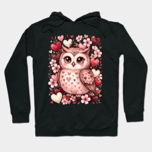 Valentine Cute Owl Bird Hoodie