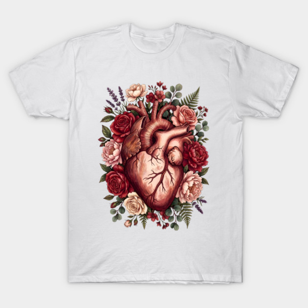 Flower Heart Valentine T-Shirt by Creatifly Graphic Tees
