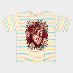 Flower Heart Valentine Kids T-Shirt