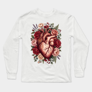 Flower Heart Valentine Long Sleeve T-Shirt