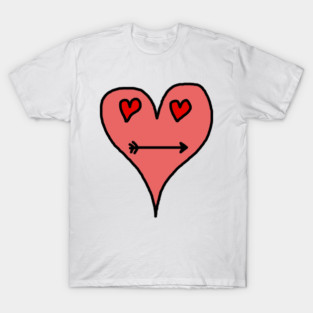 Playful Heart Face with Love Eyes and Arrow Smile T-Shirt