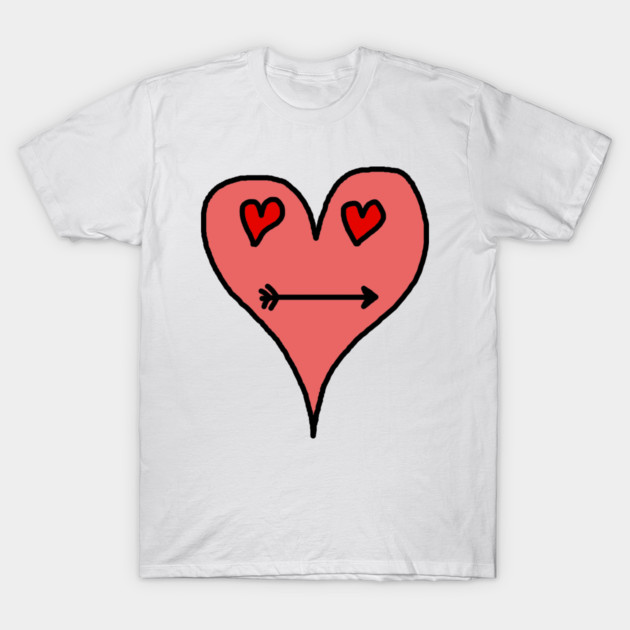 Playful Heart Face with Love Eyes and Arrow Smile T-Shirt by Creatifly Graphic Tees