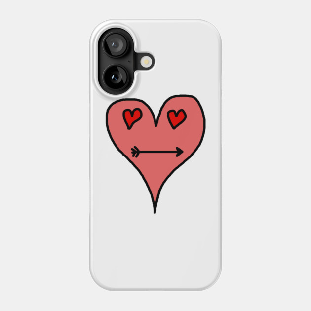 Playful Heart Face with Love Eyes and Arrow Smile Phone Case by Creatifly Graphic Tees