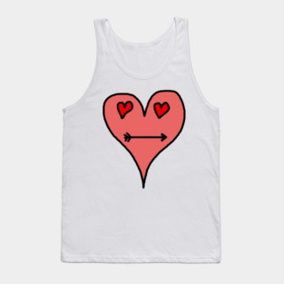 Playful Heart Face with Love Eyes and Arrow Smile Tank Top