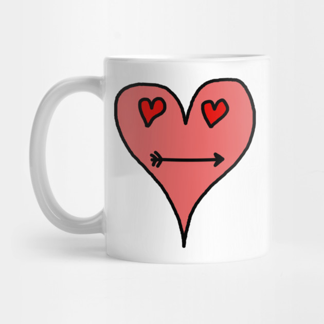 Playful Heart Face with Love Eyes and Arrow Smile by Creatifly Graphic Tees