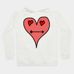 Playful Heart Face with Love Eyes and Arrow Smile Hoodie