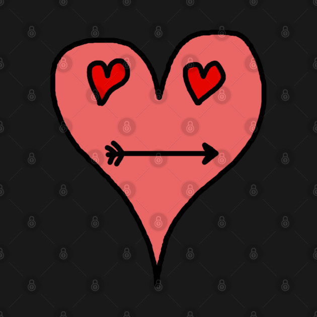 Playful Heart Face with Love Eyes and Arrow Smile by Creatifly Graphic Tees
