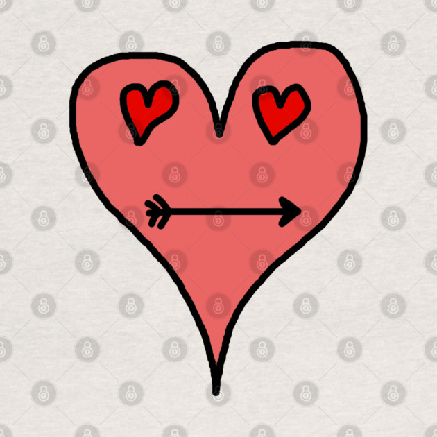 Playful Heart Face with Love Eyes and Arrow Smile by Creatifly Graphic Tees