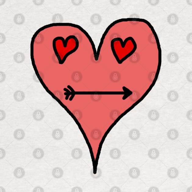 Playful Heart Face with Love Eyes and Arrow Smile by Creatifly Graphic Tees