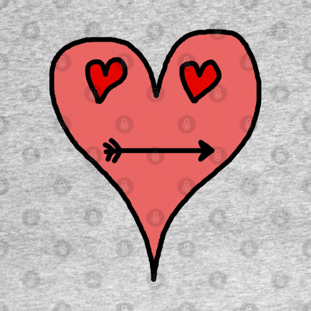 Playful Heart Face with Love Eyes and Arrow Smile by Creatifly Graphic Tees