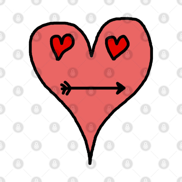 Playful Heart Face with Love Eyes and Arrow Smile by Creatifly Graphic Tees