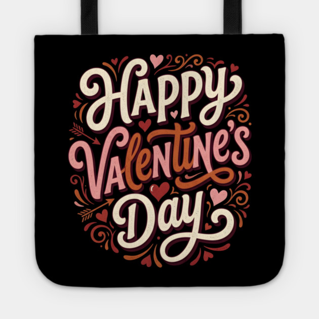 Happy Valentine's Day Tote by Creatifly Graphic Tees