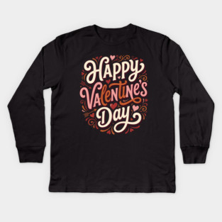 Happy Valentine's Day Kids Long Sleeve T-Shirt