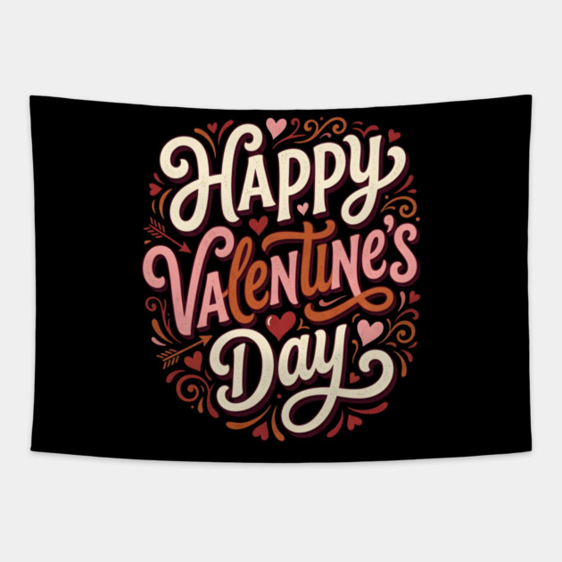 Happy Valentine's Day Tapestry by Creatifly Graphic Tees