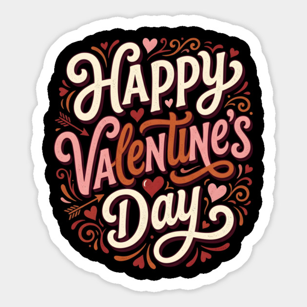 Happy Valentine's Day Magnet by Creatifly Graphic Tees