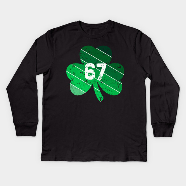 Vintage Shamrock 67 Kids Long Sleeve T-Shirt by Creatifly Graphic Tees