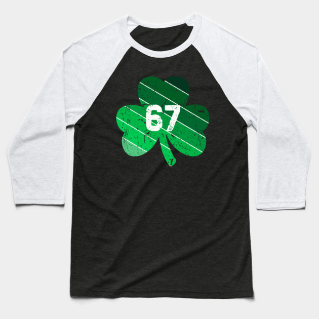 Vintage Shamrock 67 Baseball T-Shirt by Creatifly Graphic Tees