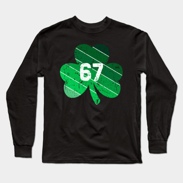 Vintage Shamrock 67 Long Sleeve T-Shirt by Creatifly Graphic Tees