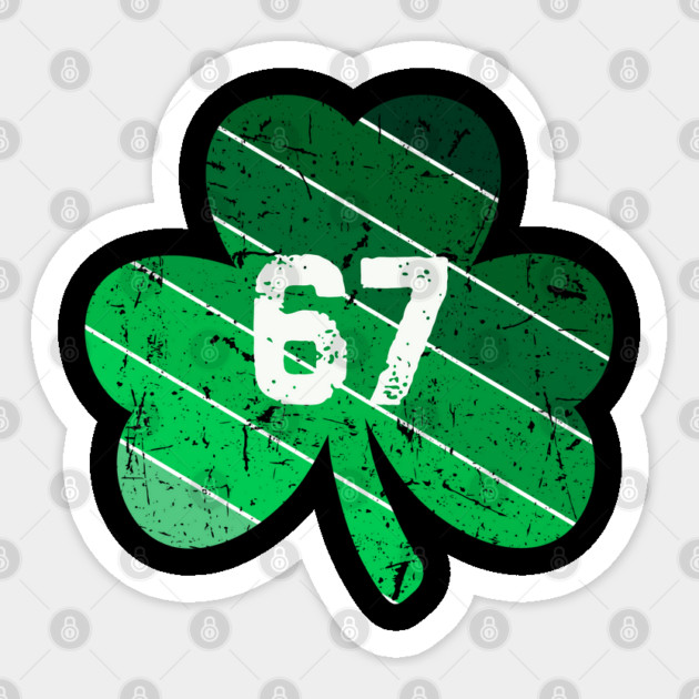 Vintage Shamrock 67 Sticker by Creatifly Graphic Tees