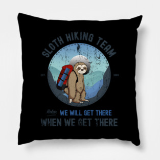 Sloth Hiking Sloth Hiking Team Pillow