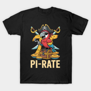Pi Rate Parrot Math Teacher Pi Day Pirate Pun 3.14 T-Shirt