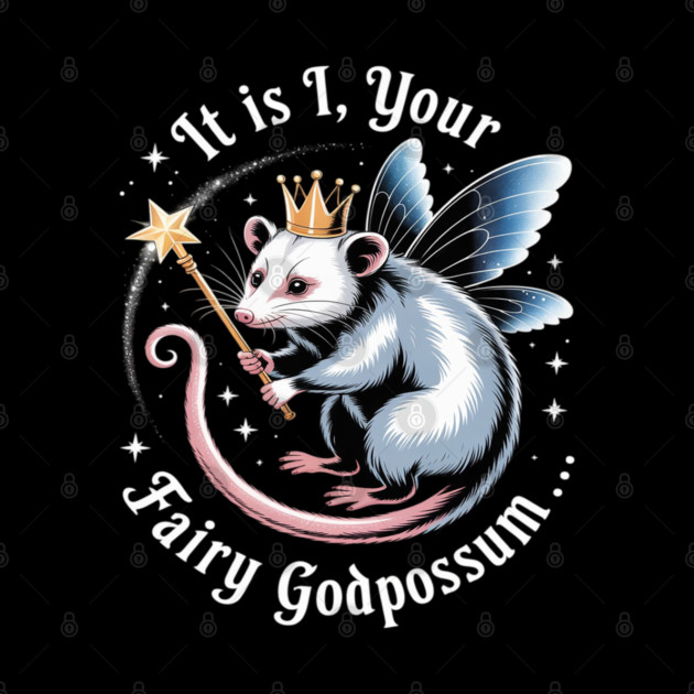 It Is I Your Fairy Godpossum Funny Opossum Spirit Animal by Ink Lines