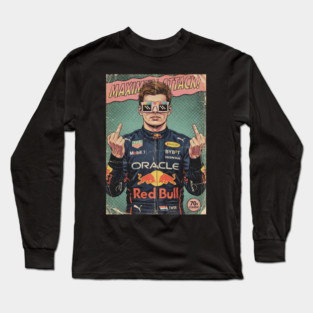 Max Verstappen Middle finger COmics Long Sleeve T-Shirt