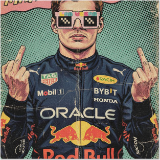 Max Verstappen Middle finger COmics Posters and Art