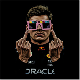 Max Verstappen Middle finger 90s Posters and Art