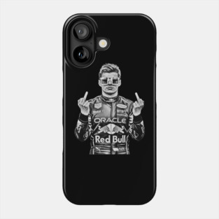Memem Max Verstappen Middle finger Black white Phone Case