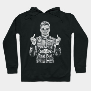 Memem Max Verstappen Middle finger Black white Hoodie