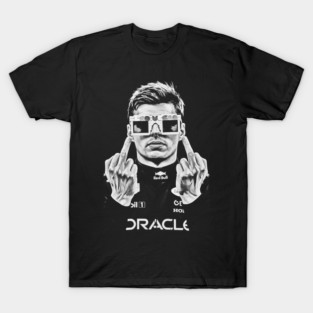 Max Verstappen Middle finger 90s Wgite T-Shirt