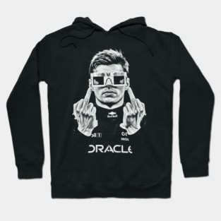 Max Verstappen Middle finger 90s Wgite Hoodie