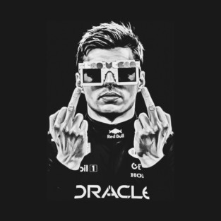 Max Verstappen Middle finger 90s Wgite T-Shirt